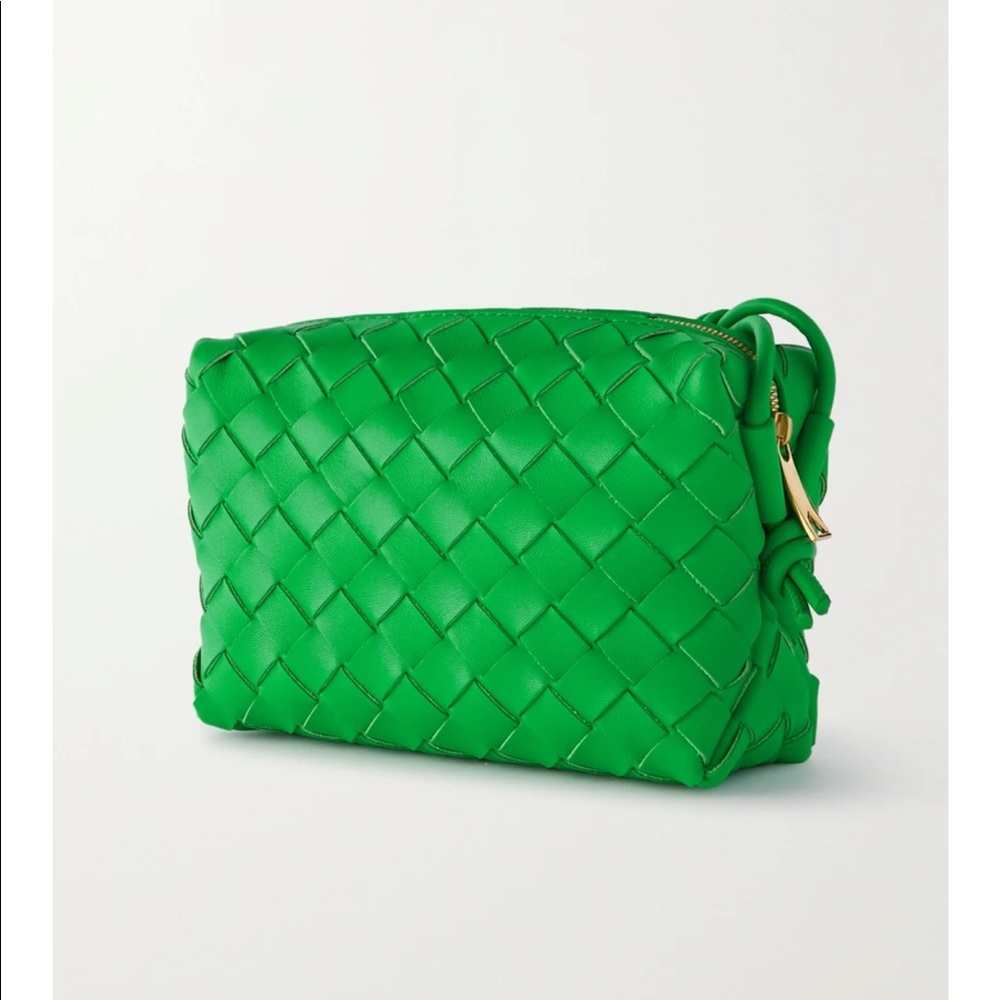 Bottega Veneta mini intrecciato leather Loop bag in “parakeet”